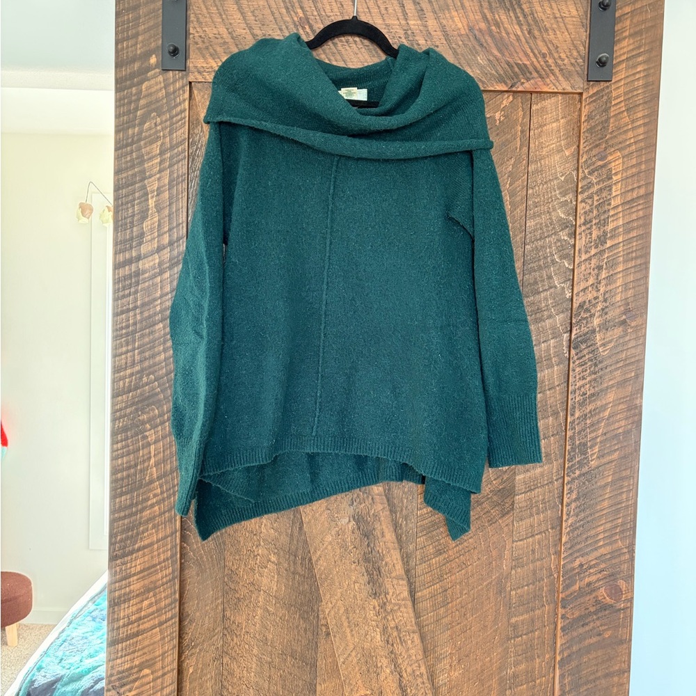 Cozy Cowl Neck Sweater - Dark Teal